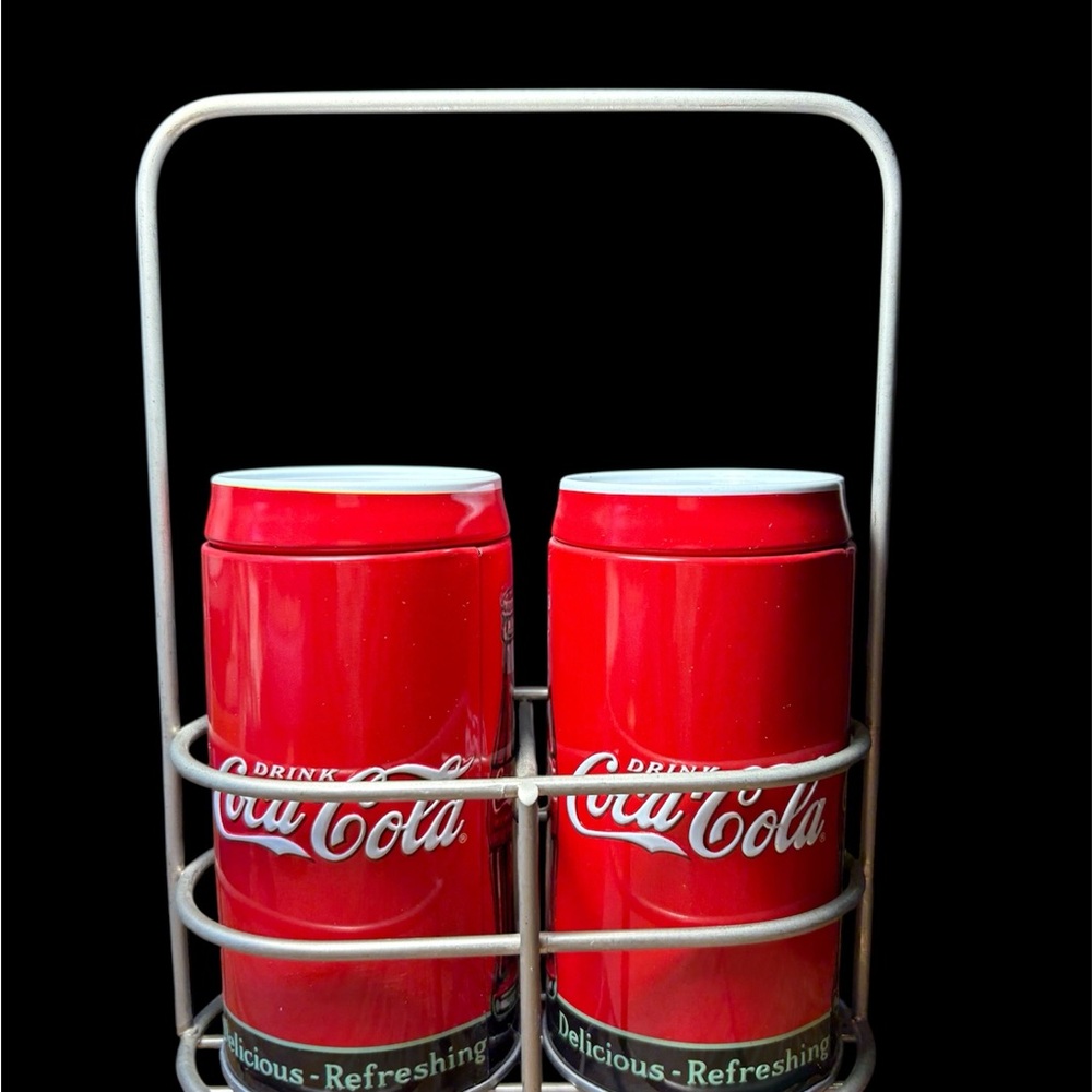 Coca Cola Red and White Vintage Salt and Pepper Shaker